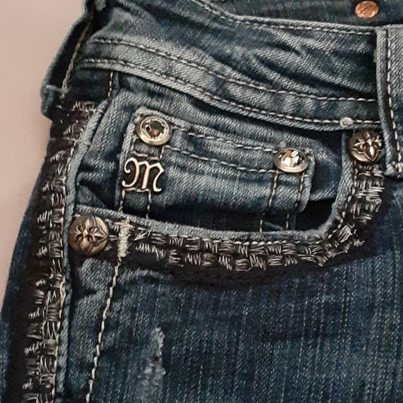 MISS ME Bi LATERAL BORDER DOWN BOTH LEGS SKINNY JEANS, SIZE 26 - Picture 4 of 13